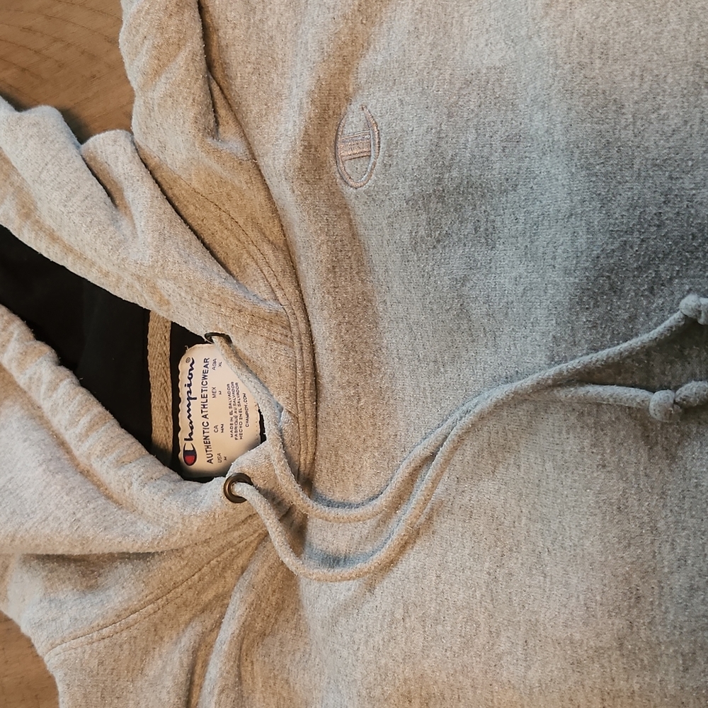 Champion pull over grey hoodie